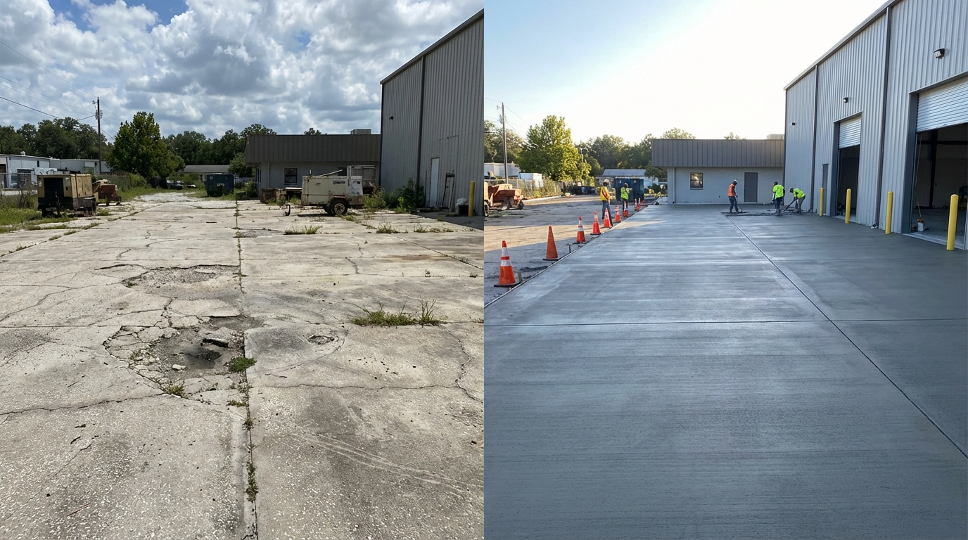 before after concrete driveway fl Timber Pines FL