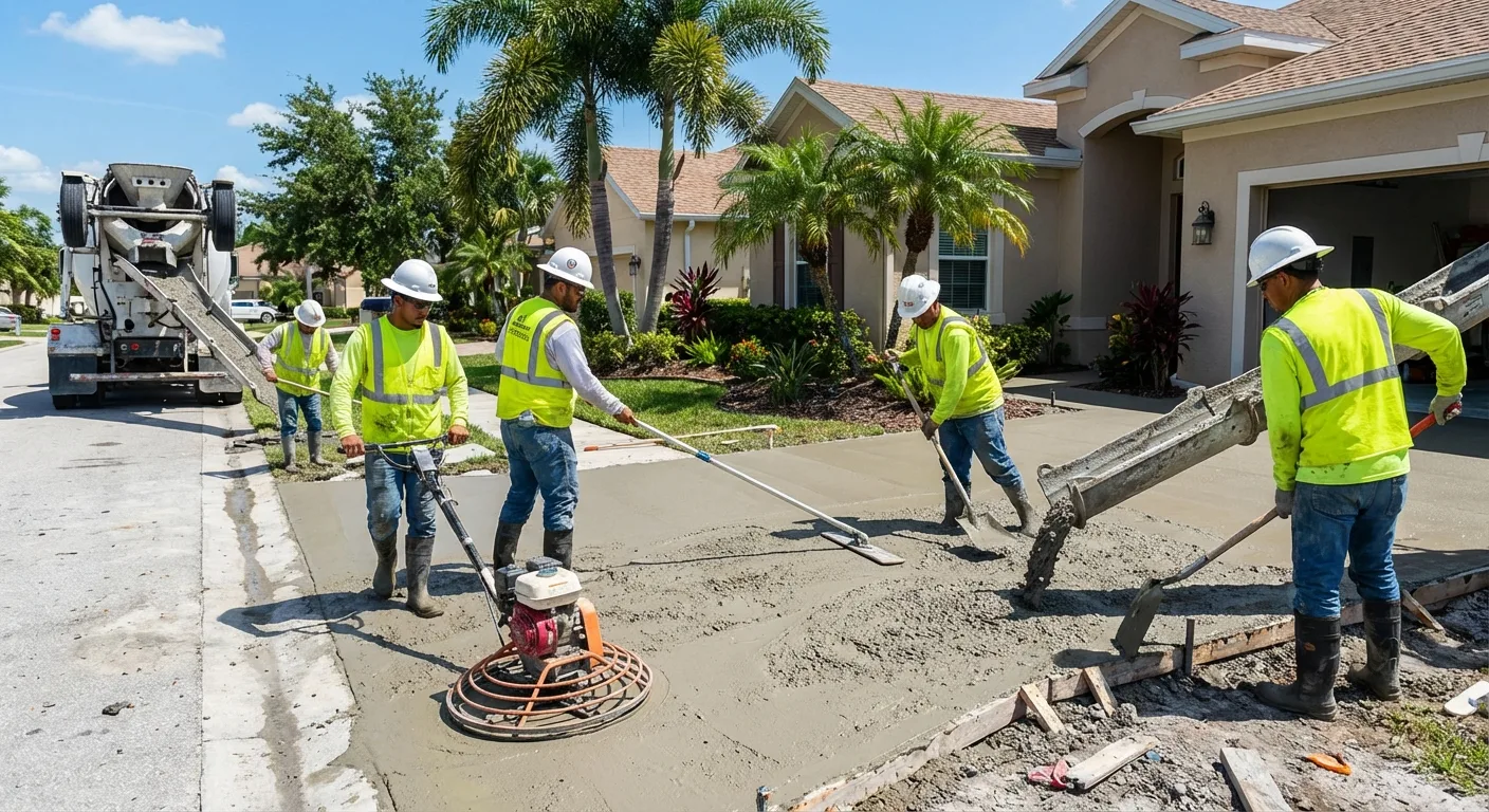 concrete crew working 1 Spring Hill FL