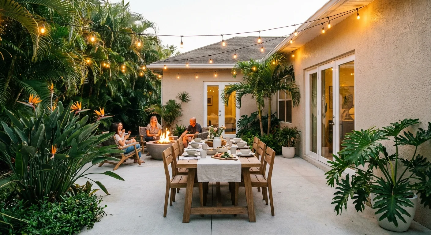 concrete patio outdoor dining Masaryktown FL
