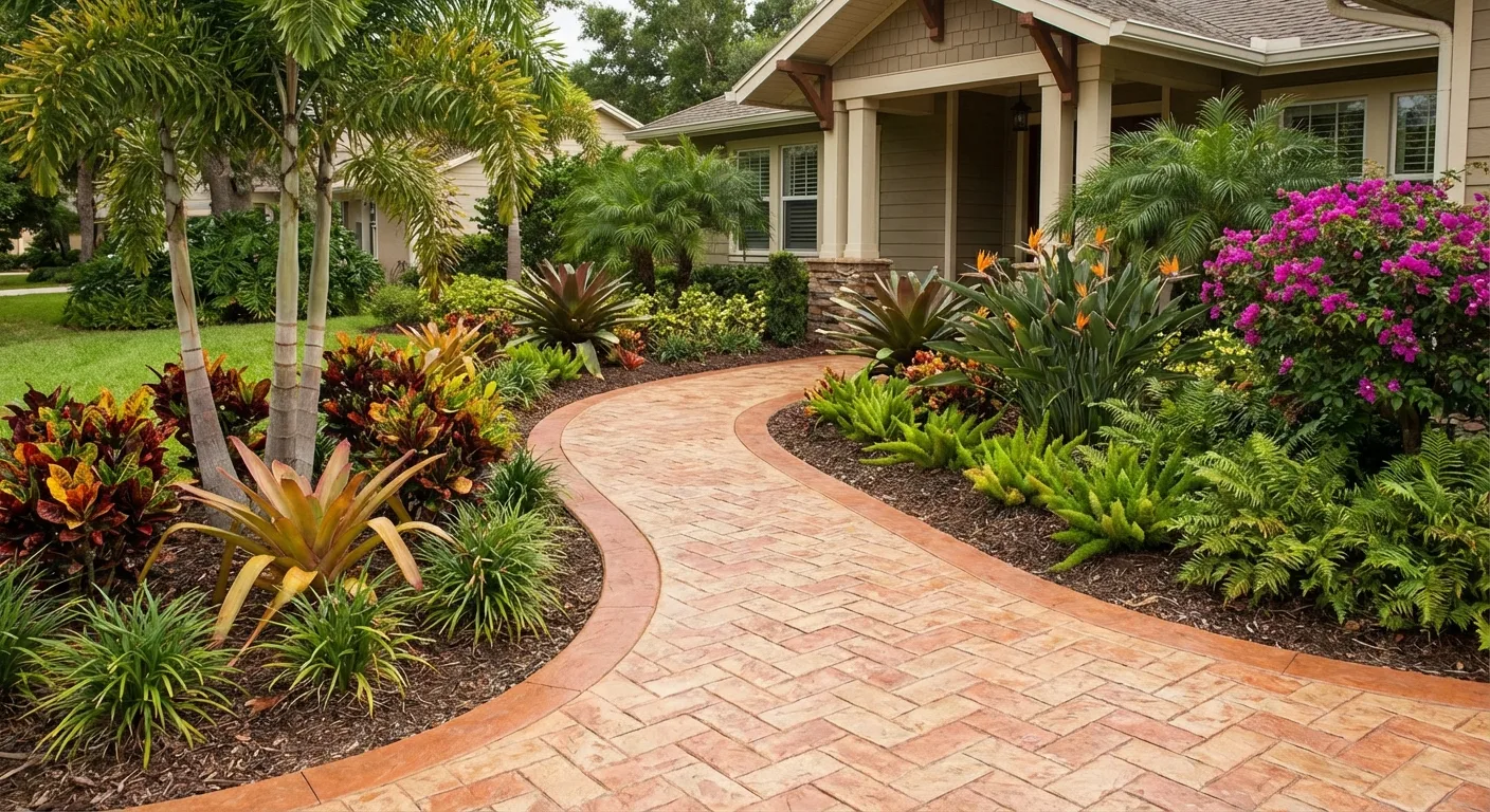 concrete walkway curved Holiday FL