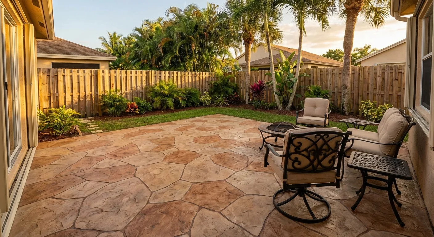 stamped concrete patio stone pattern Weeki Wachee FL
